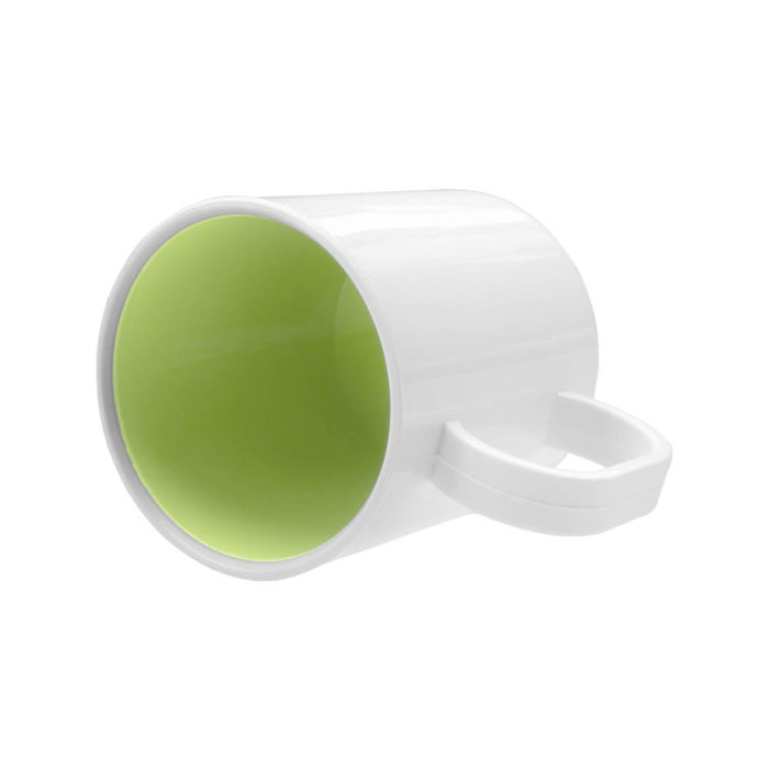 Caneca Plástica Branca e Interior Verde Claro - Imagem 3