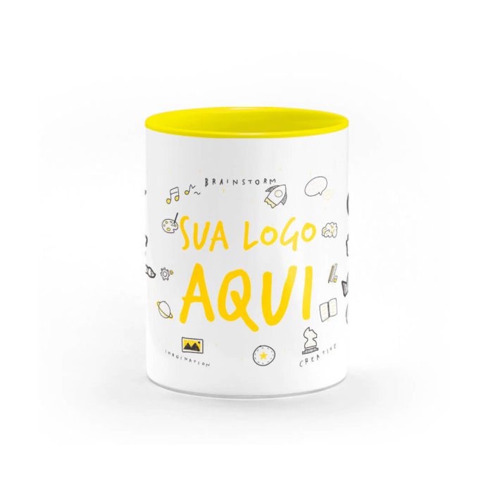 Caneca Personalizada com Alça e Interior Amarela - Imagem 4