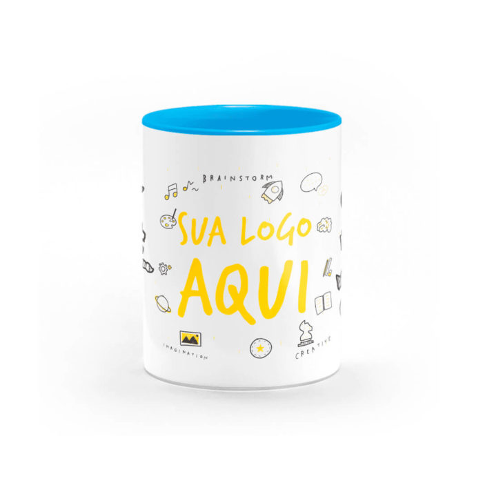 Caneca Personalizada com Alça e Interior Azul Claro - Imagem 4