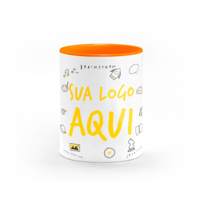 Caneca Personalizada com Alça e Interior Laranja - Imagem 4