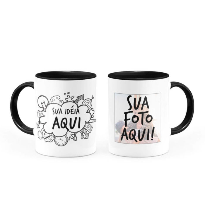Caneca Personalizada com Alça e Interior Preta - Imagem 5